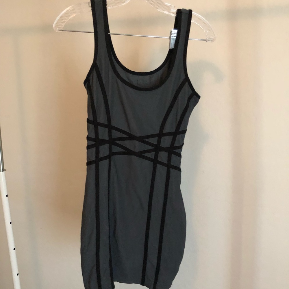 Gray and Black Bodycon Dress